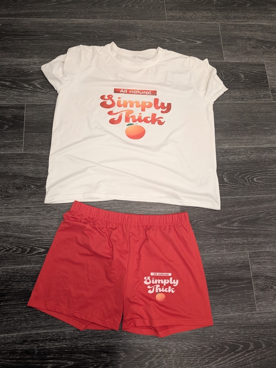 Tops - Simply Thick Women's White & Red Sleep Set